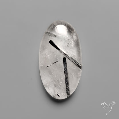 Black Tourmaline in Quartz Cabochon