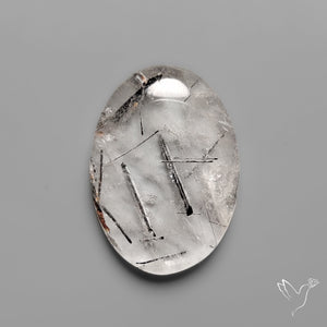 Black Tourmaline in Quartz Cabochon