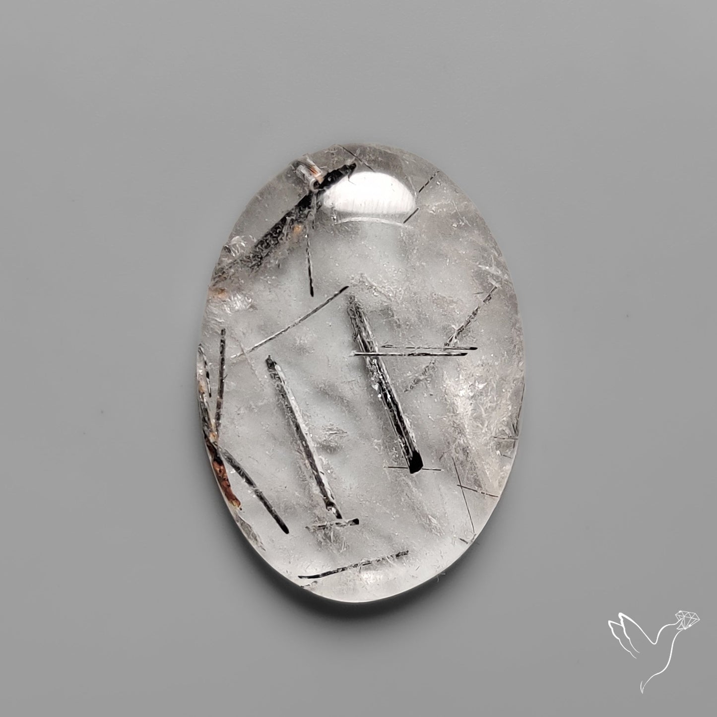 Black Tourmaline in Quartz Cabochon