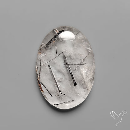 Black Tourmaline in Quartz Cabochon