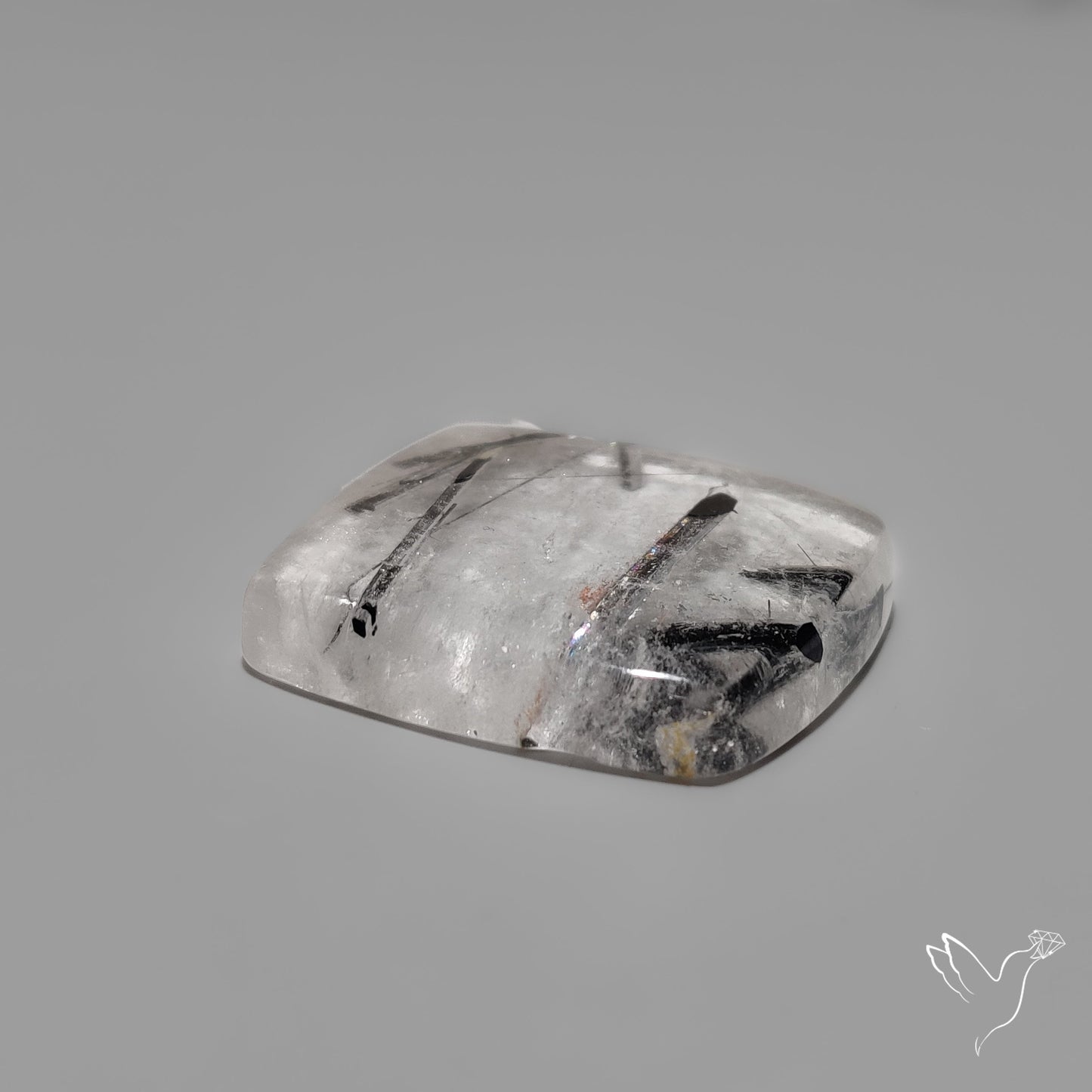 Black Tourmaline in Quartz Cabochon