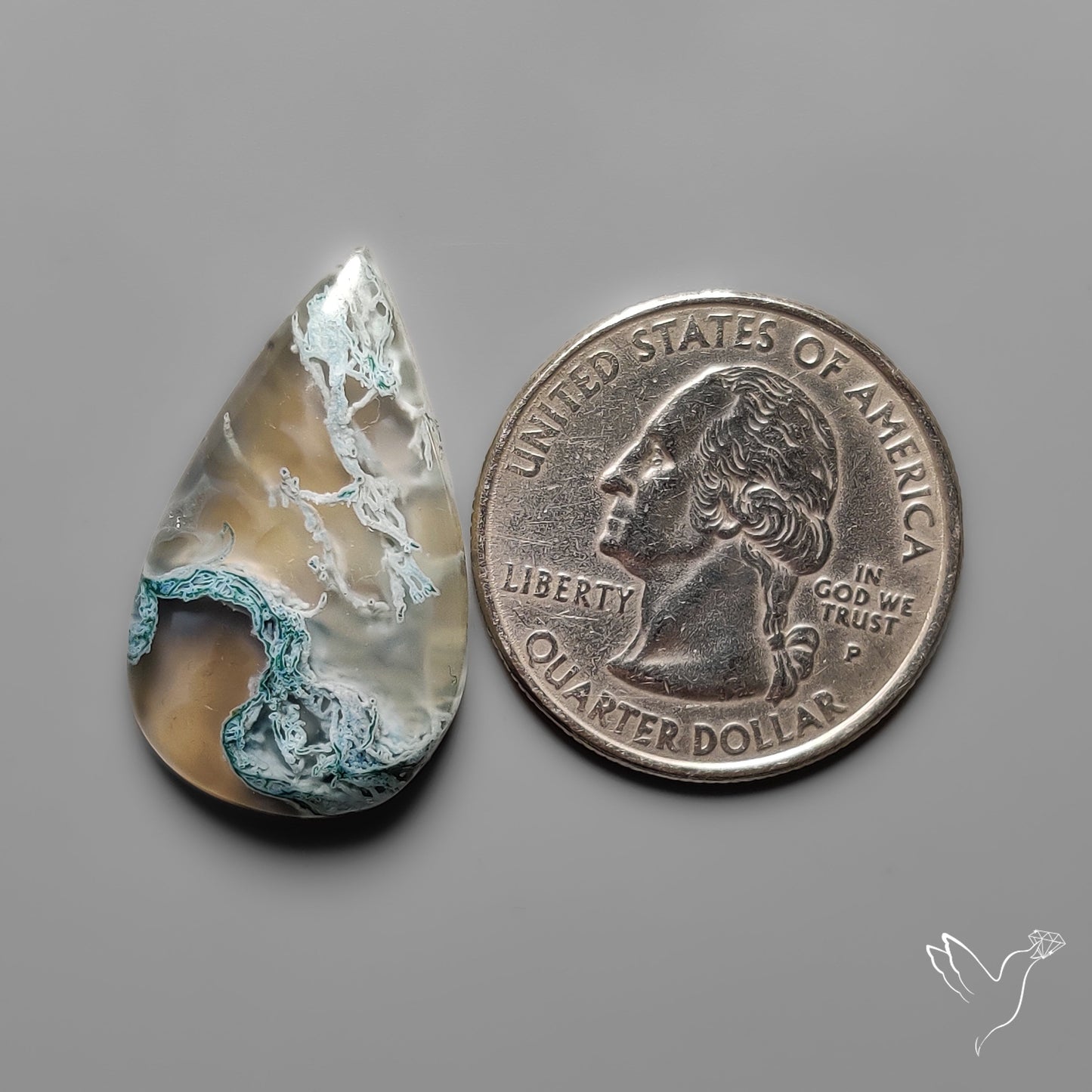 White Horse Canyon Moss Agate Cabochon