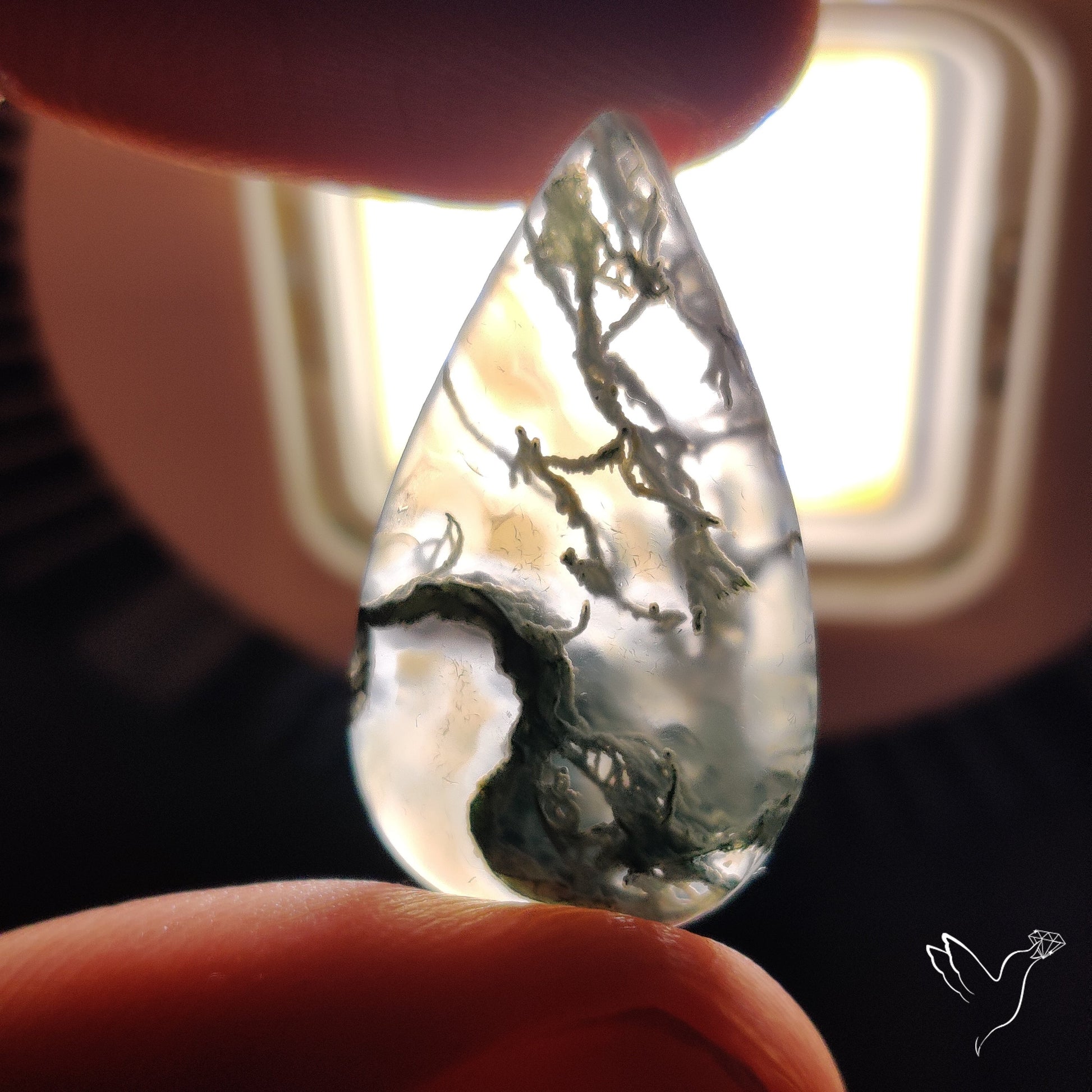 White Horse Canyon Moss Agate Cabochon