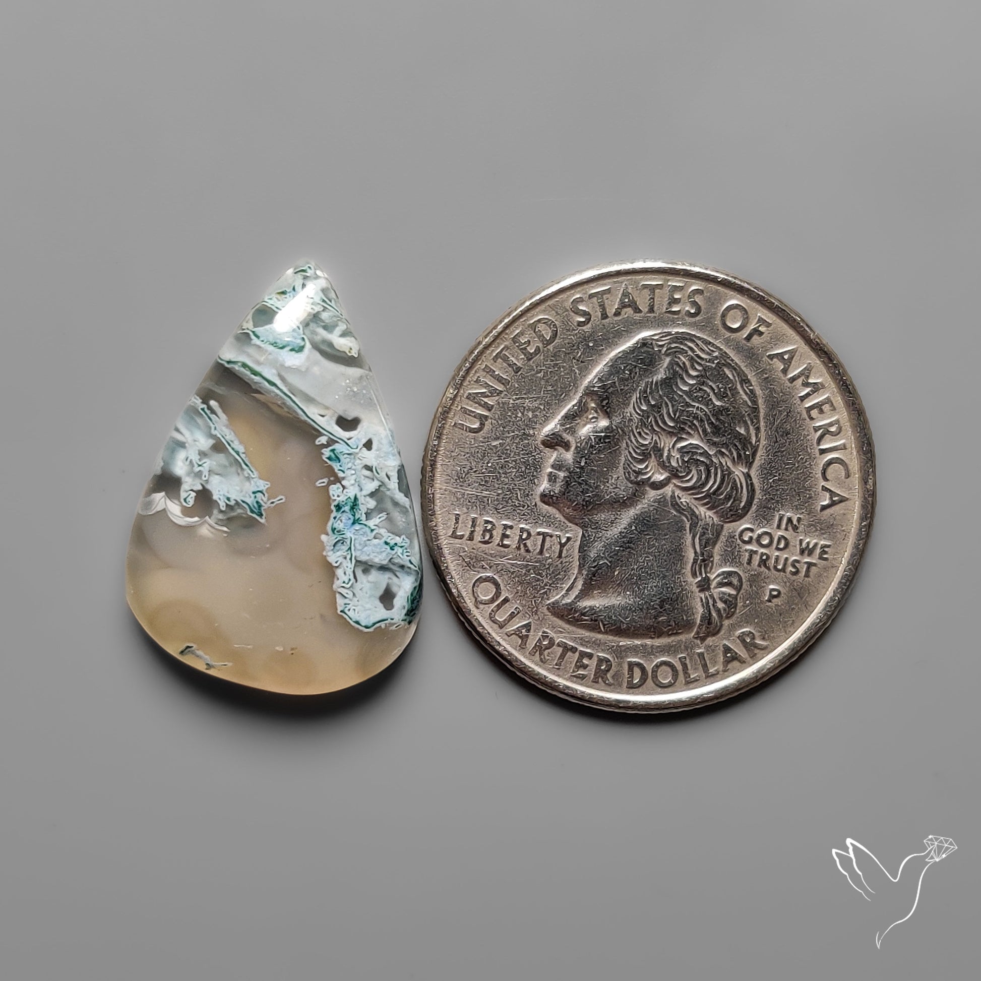 White Horse Canyon Moss Agate Cabochon