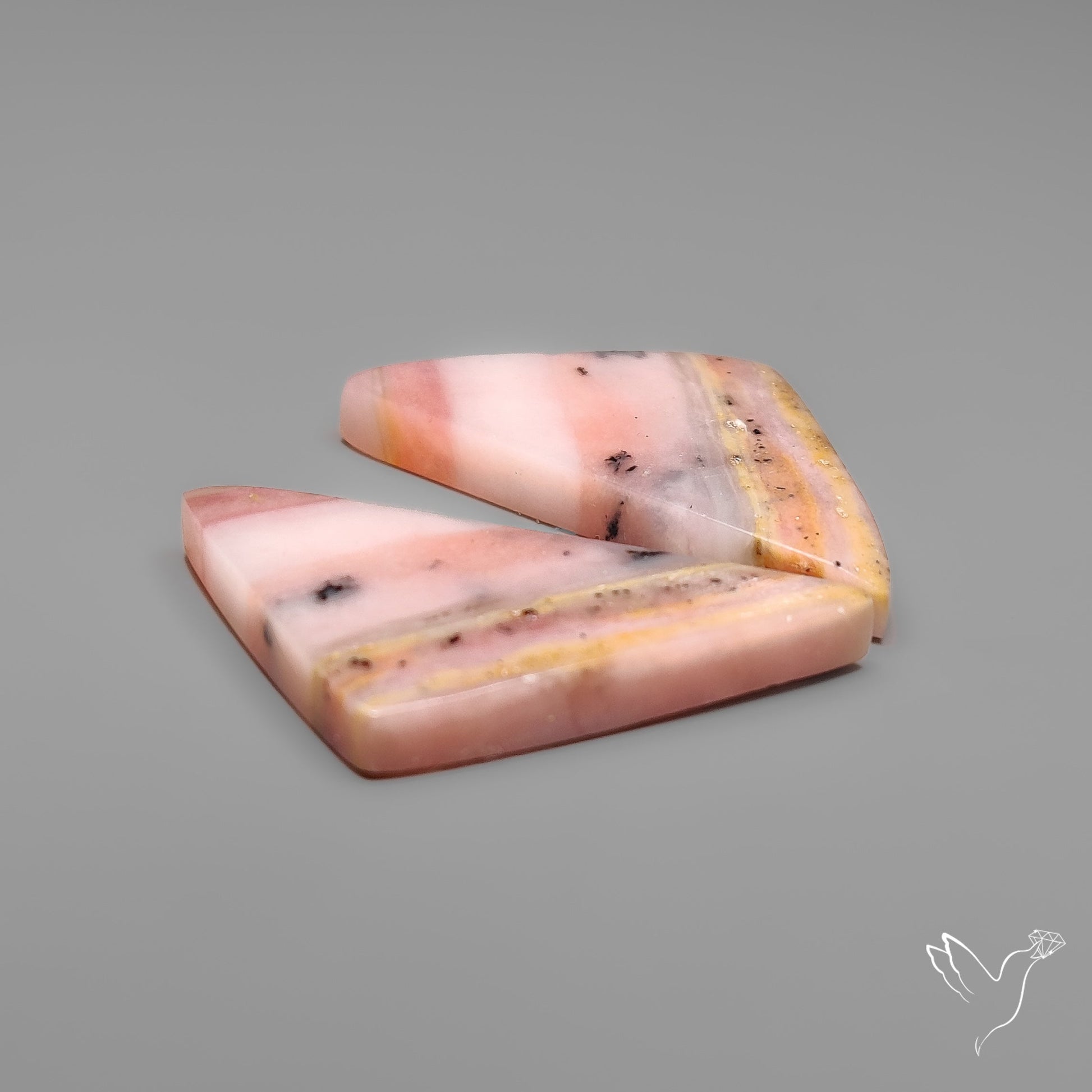 Peruvian Pink Opals Pair Deep Pink with Dendrite