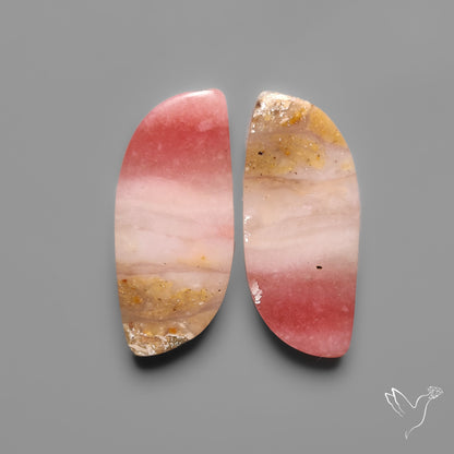 Peruvian Pink Opals Pair Deep Pink