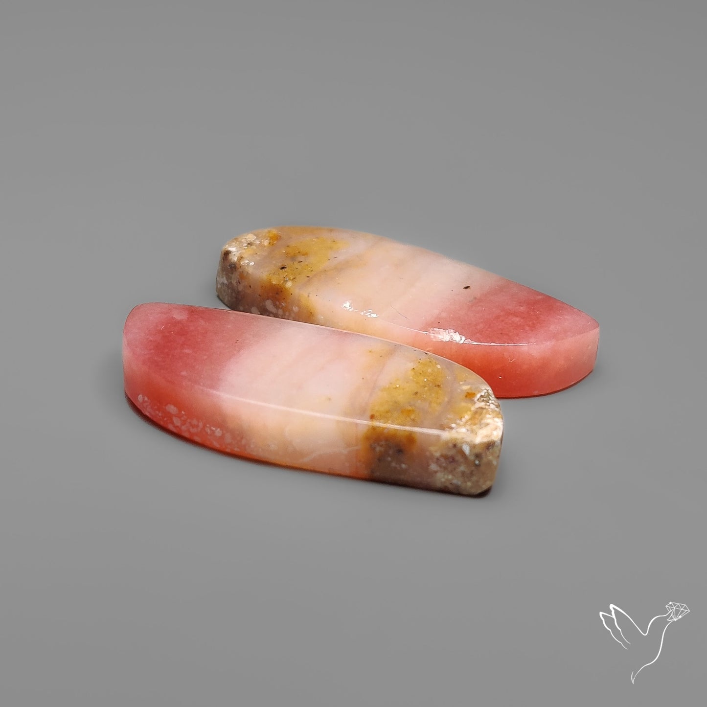 Peruvian Pink Opals Pair Deep Pink