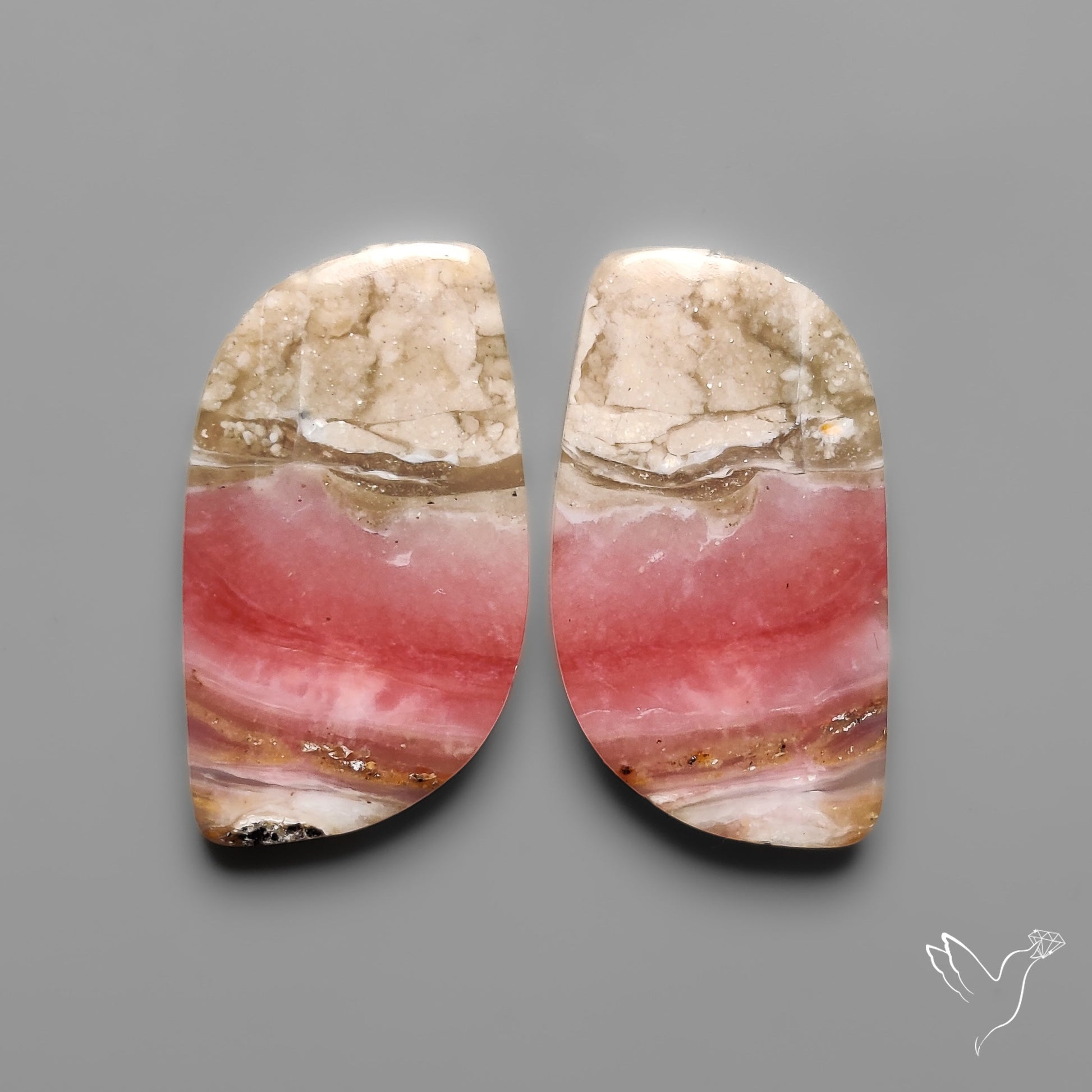 Peruvian Pink Opals Pair Deep Pink