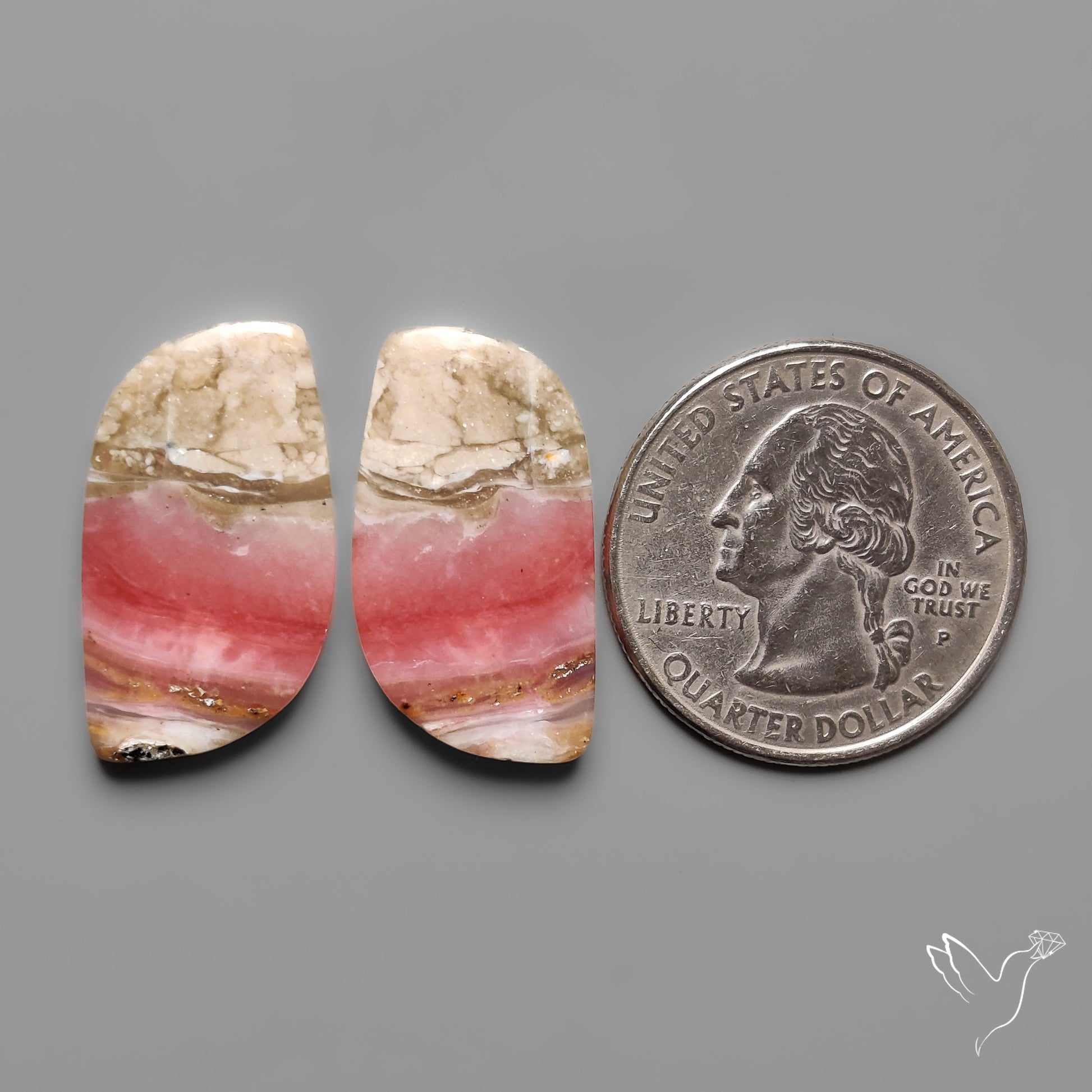 Peruvian Pink Opals Pair Deep Pink