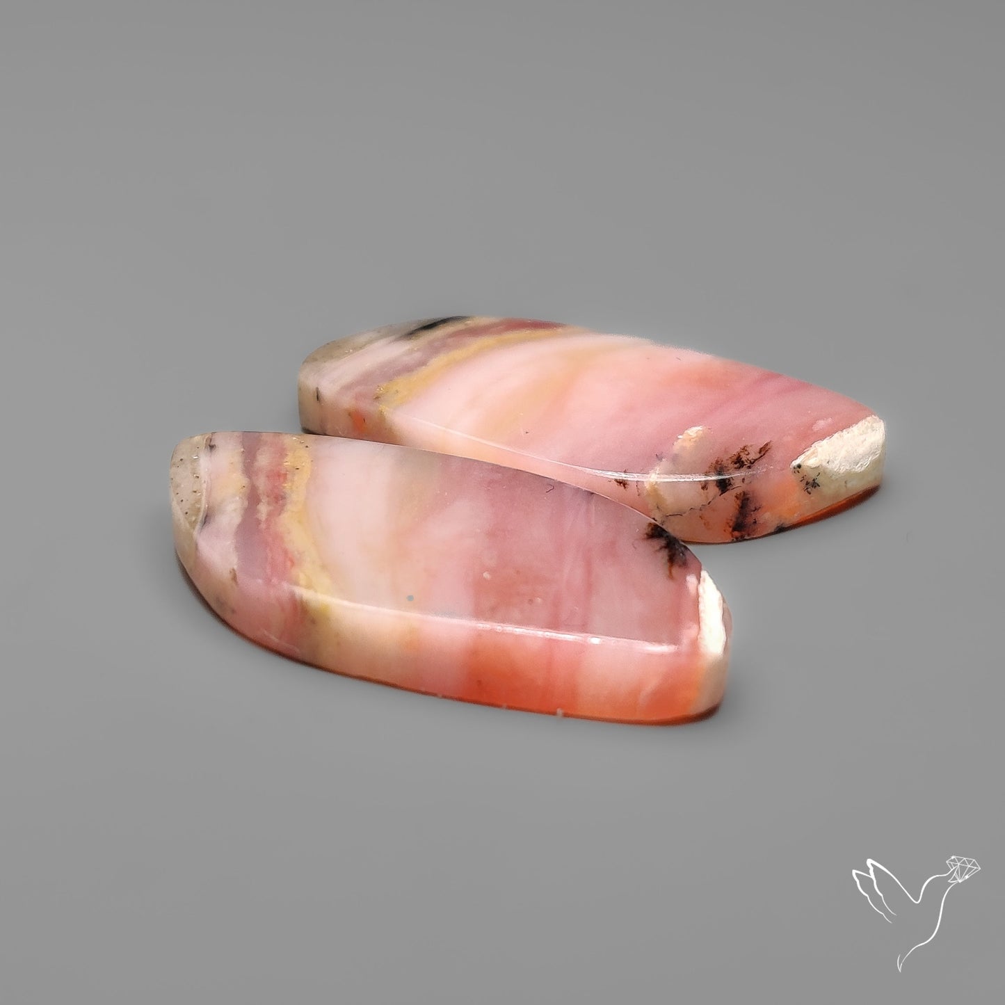 Peruvian Pink Opals Pair Deep Pink