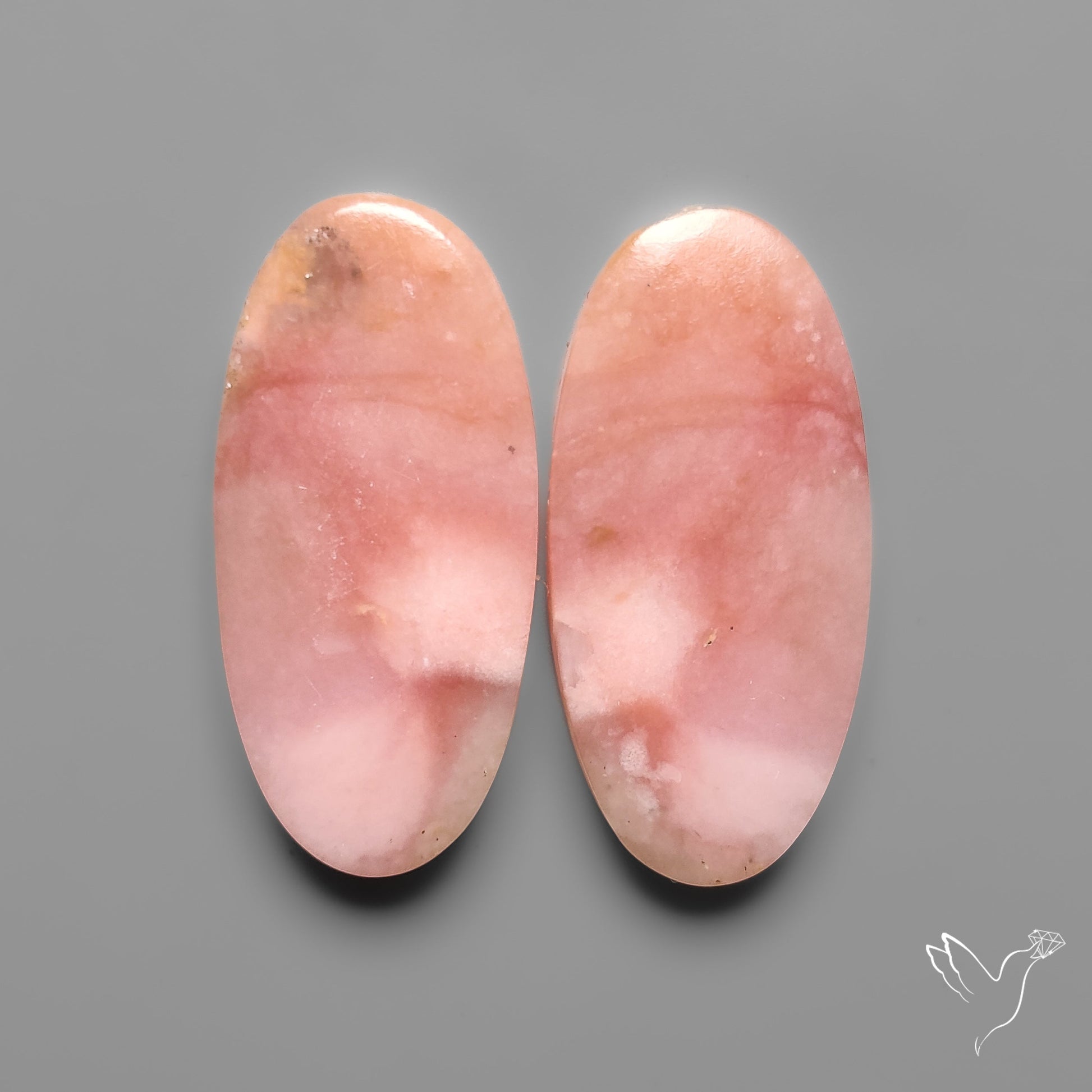 Peruvian Pink Opals Pair Deep Pink