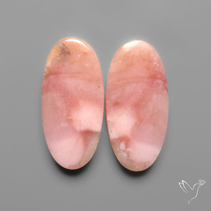 Peruvian Pink Opals Pair Deep Pink