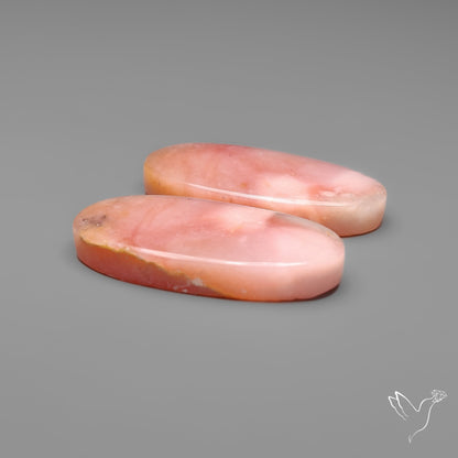Peruvian Pink Opals Pair Deep Pink