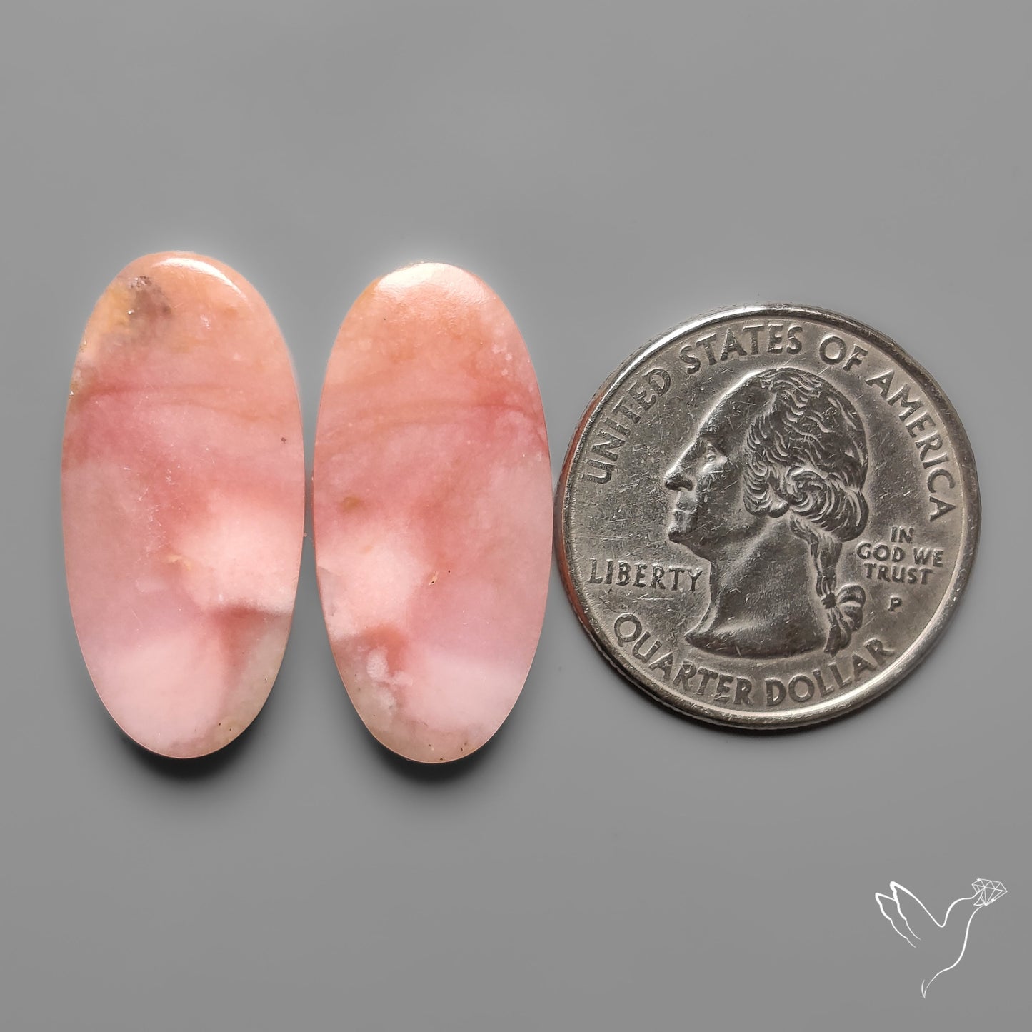 Peruvian Pink Opals Pair Deep Pink