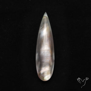 Long Rose Cut Mother Of Pearl Doublet with Quartz