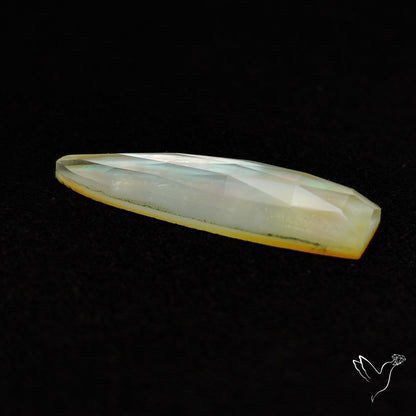 Long Rose Cut Mother Of Pearl Doublet with Quartz
