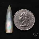 Long Rose Cut Mother Of Pearl Doublet with Quartz