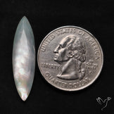 Long Rose Cut Mother Of Pearl Doublet with Quartz