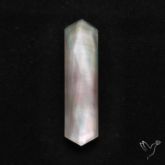 Long Rose Cut Mother Of Pearl Doublet with Quartz