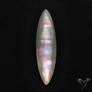 Long Rose Cut Mother Of Pearl Doublet with Quartz