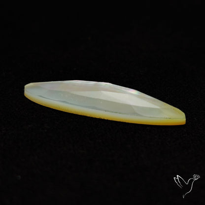 Long Rose Cut Mother Of Pearl Doublet with Quartz