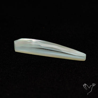 Long Rose Cut Mother Of Pearl Doublet with Quartz