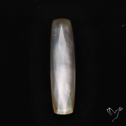 Long Rose Cut Mother Of Pearl Doublet with Quartz