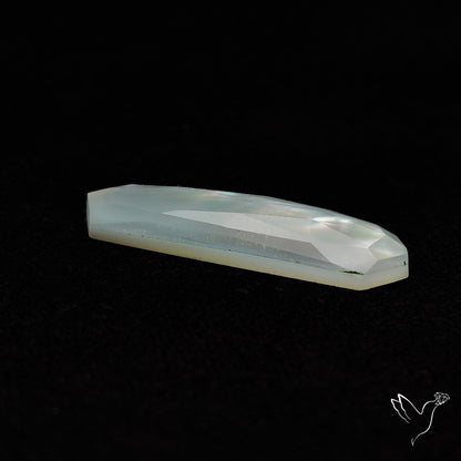 Long Rose Cut Mother Of Pearl Doublet with Quartz