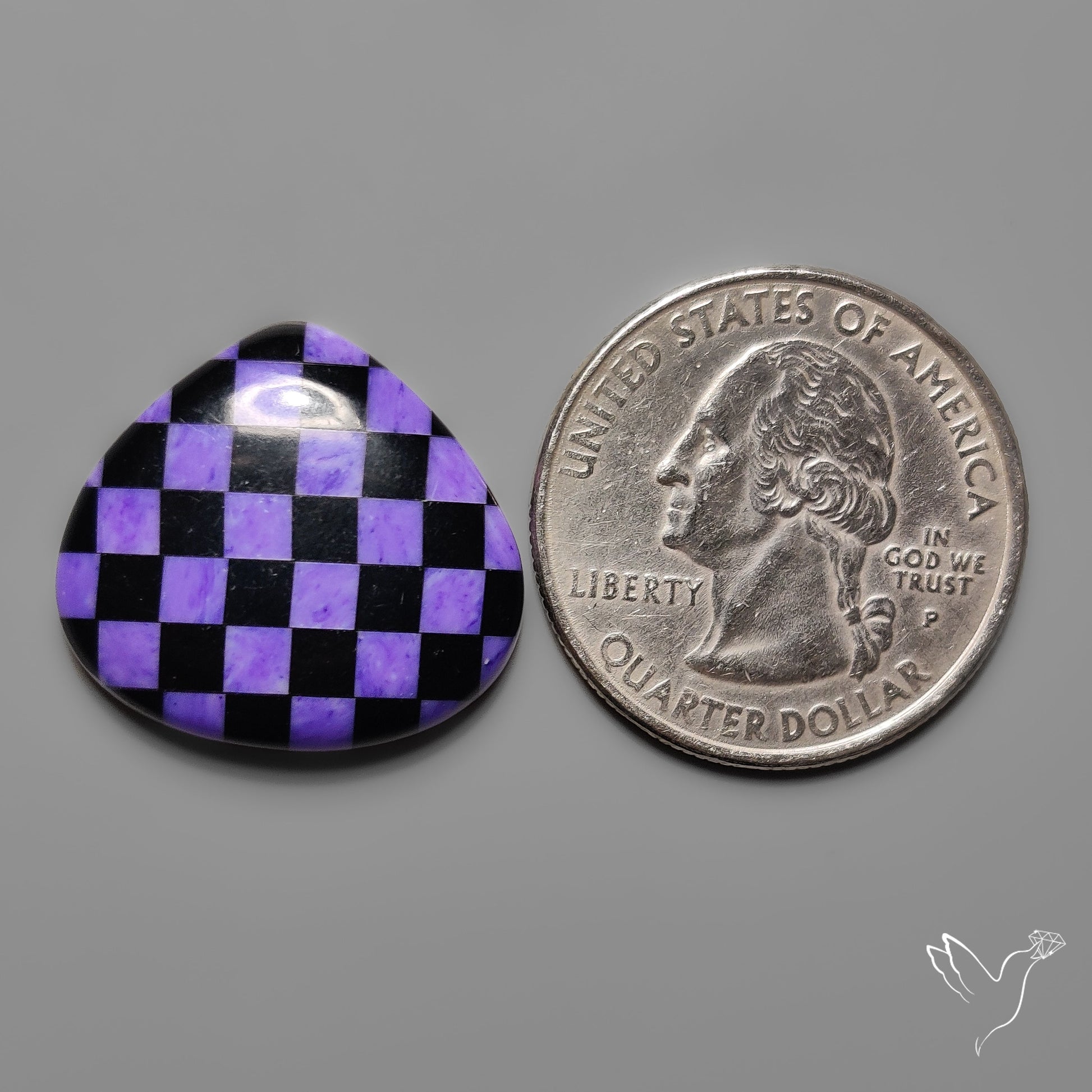 Charoite and Onyx Mosaic Cabochon