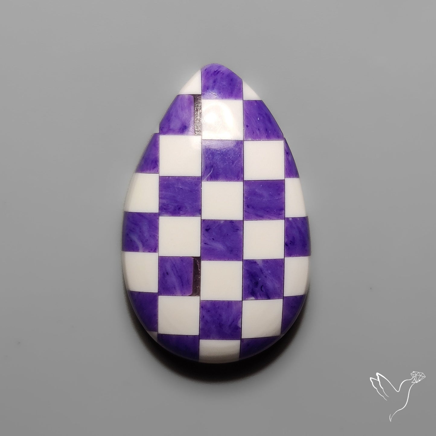 Charoite and Onyx Mosaic Cabochon