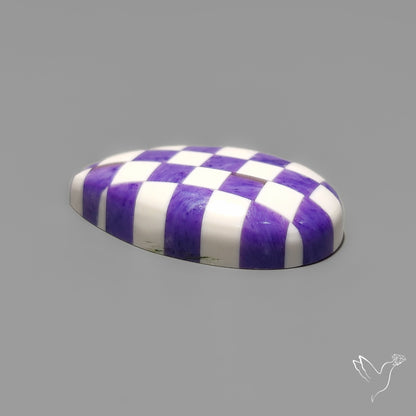 Charoite and Onyx Mosaic Cabochon