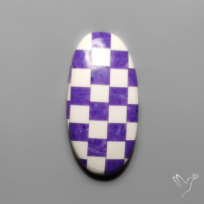 Charoite and Onyx Mosaic Cabochon
