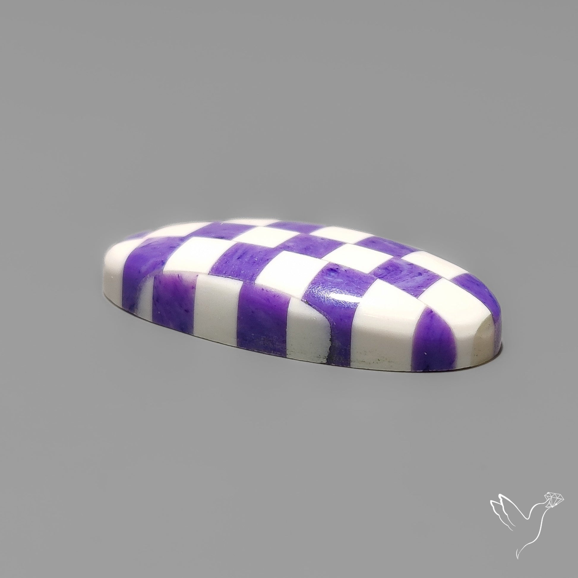 Charoite and Onyx Mosaic Cabochon