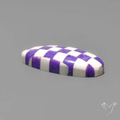 Charoite and Onyx Mosaic Cabochon