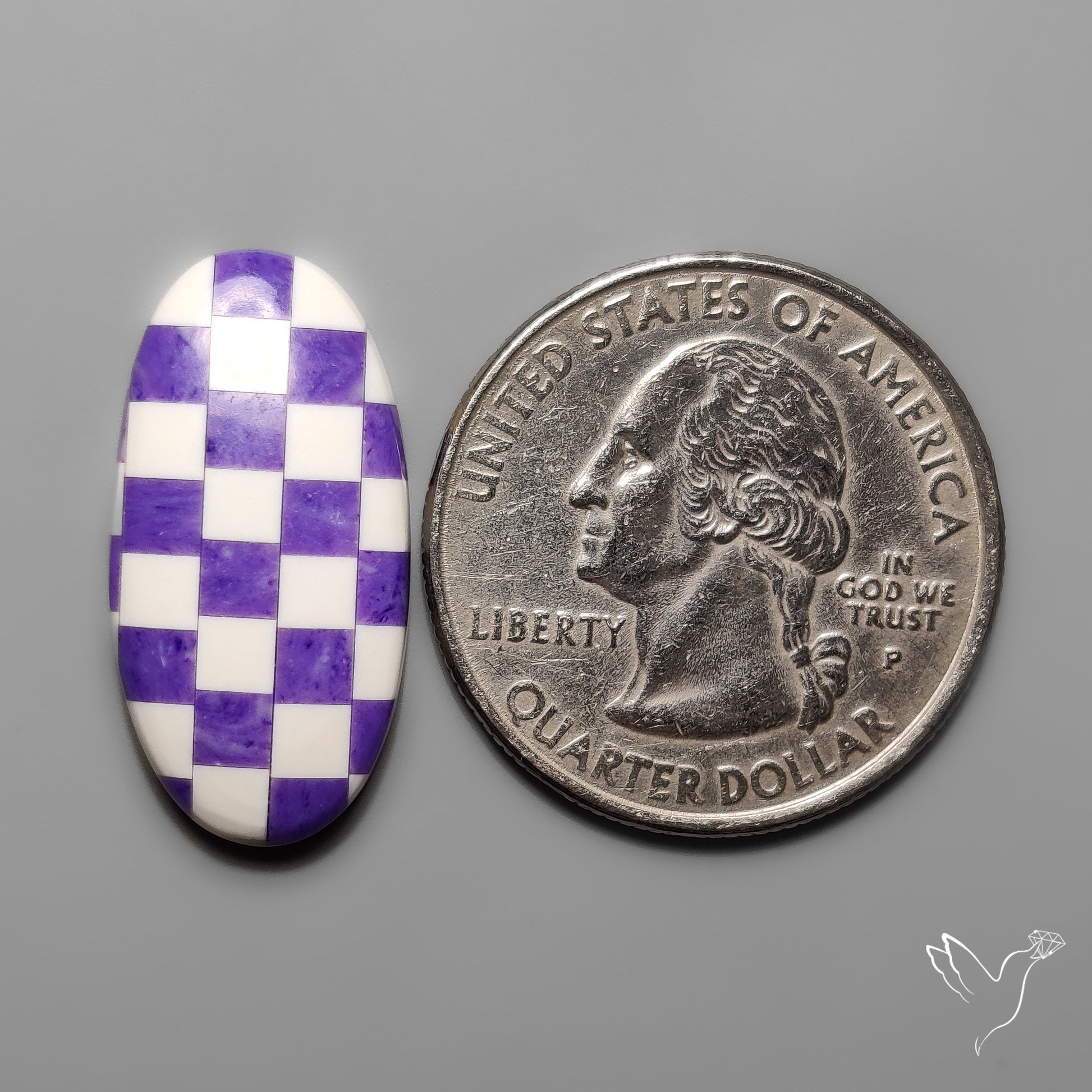 Charoite and Onyx Mosaic Cabochon