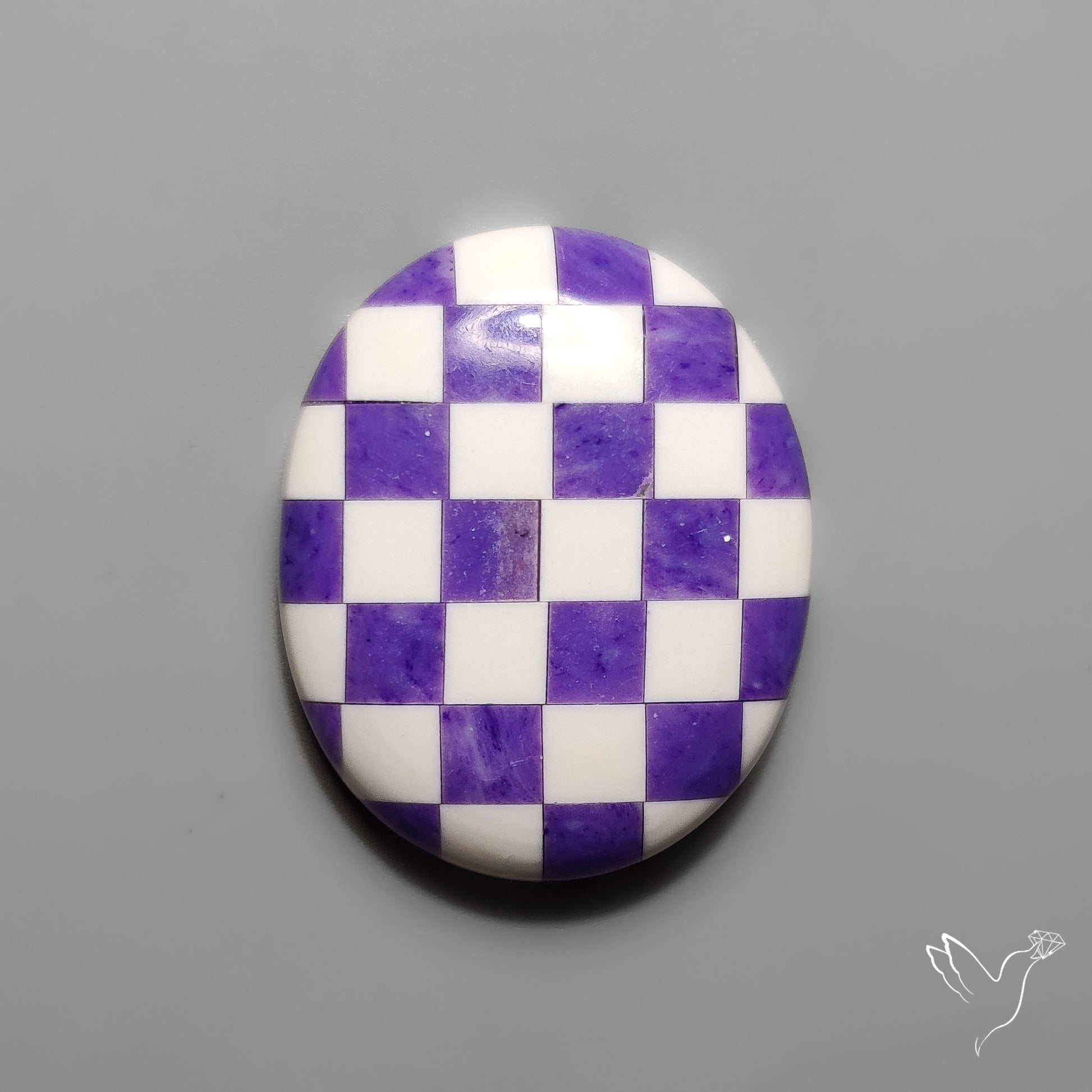 Charoite and Onyx Mosaic Cabochon