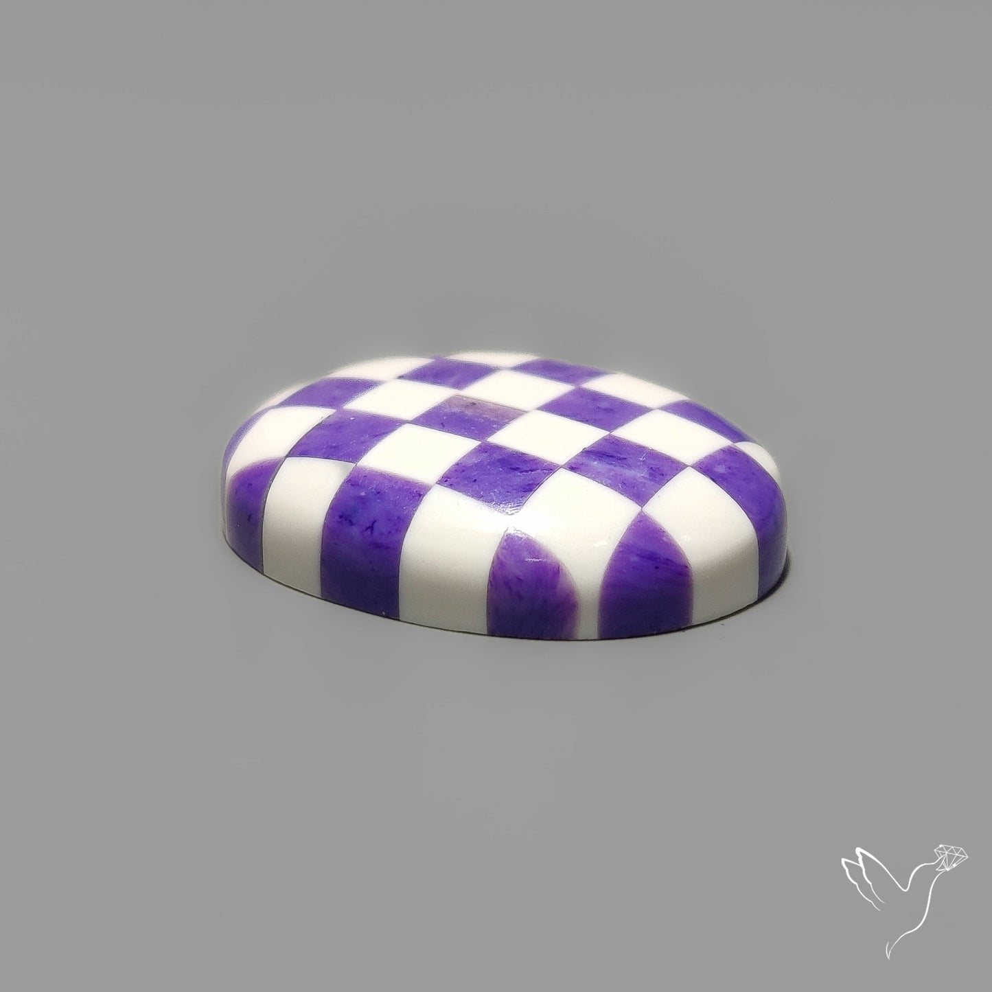 Charoite and Onyx Mosaic Cabochon