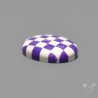 Charoite and Onyx Mosaic Cabochon