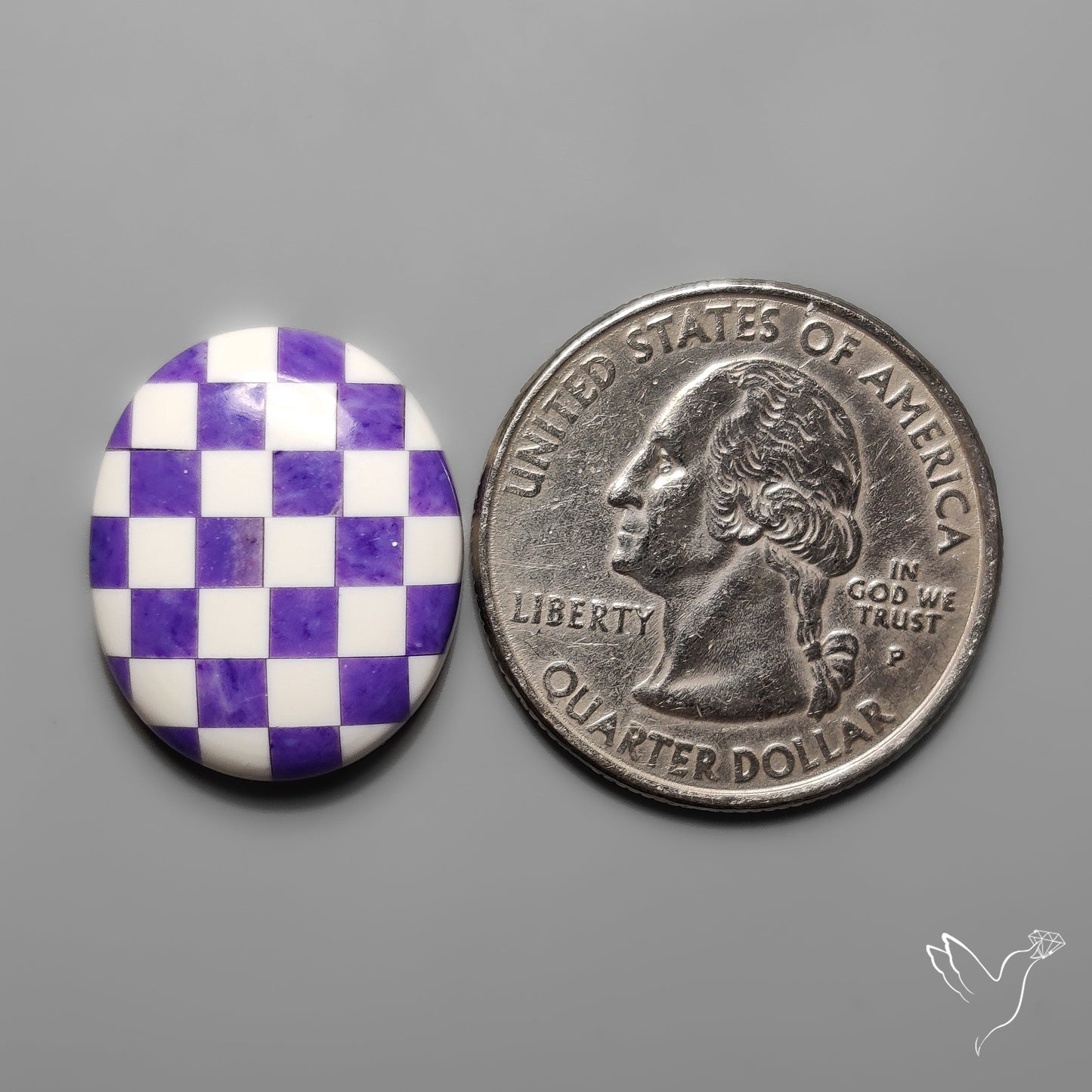 Charoite and Onyx Mosaic Cabochon