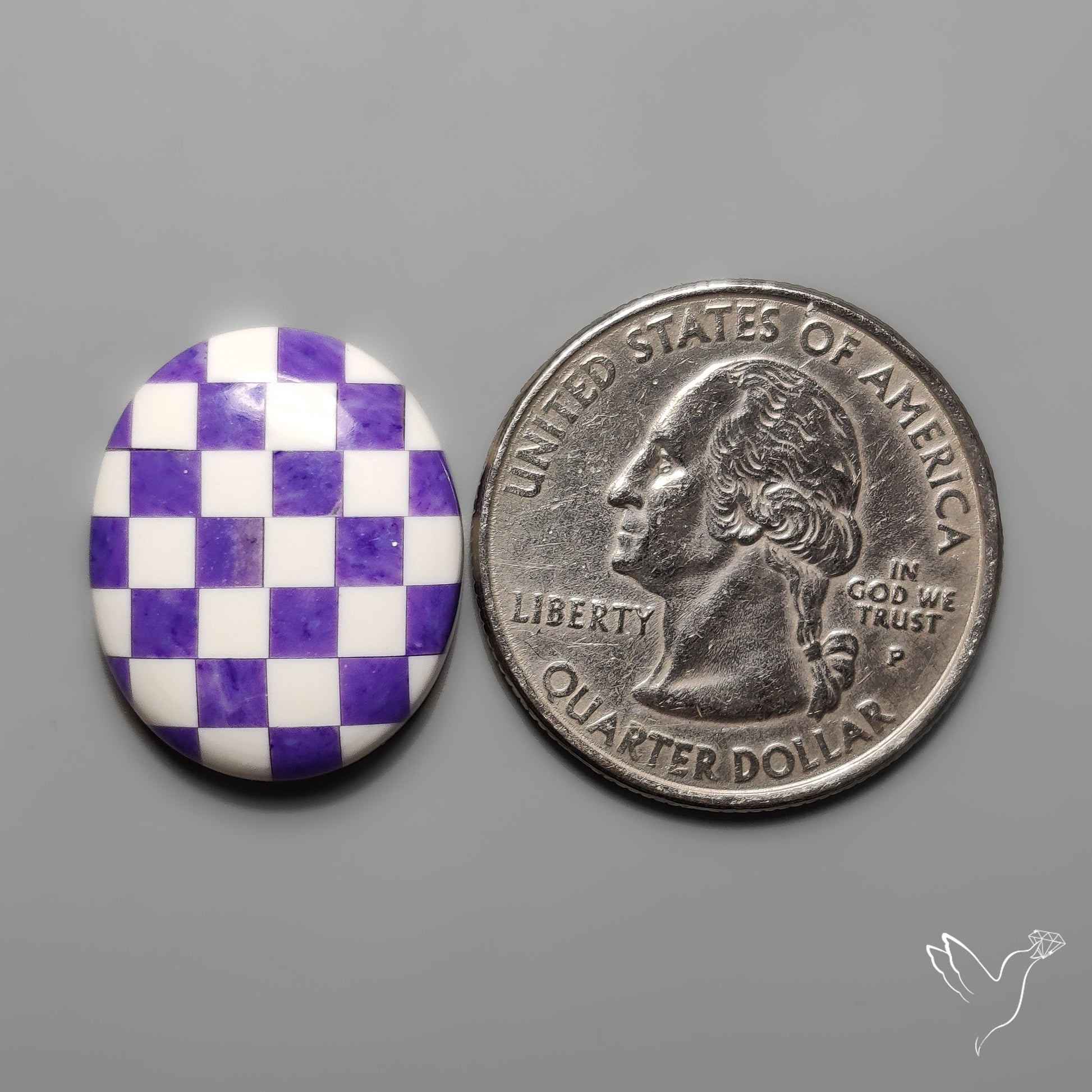 Charoite and Onyx Mosaic Cabochon