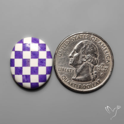 Charoite and Onyx Mosaic Cabochon