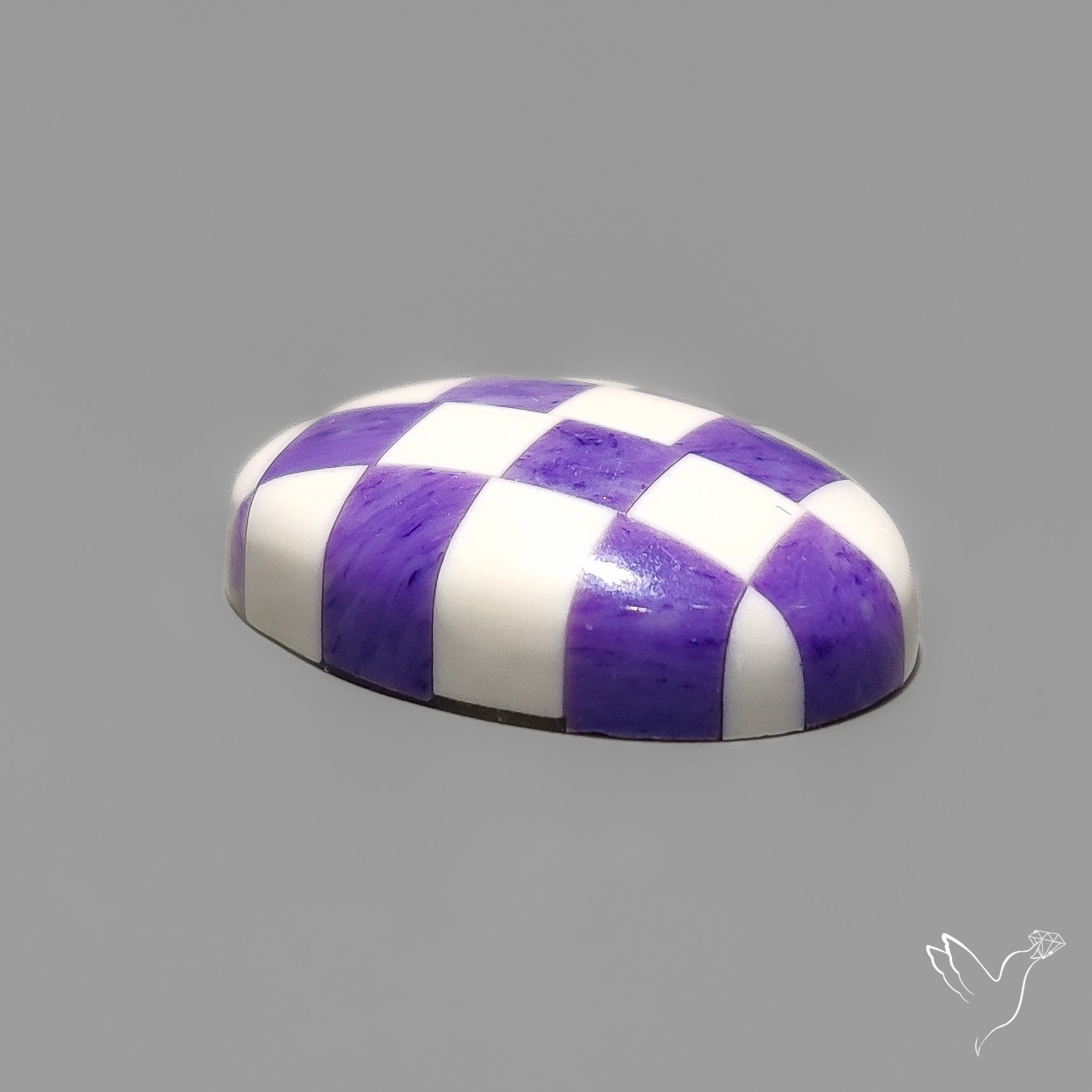 Charoite and Onyx Mosaic Cabochon
