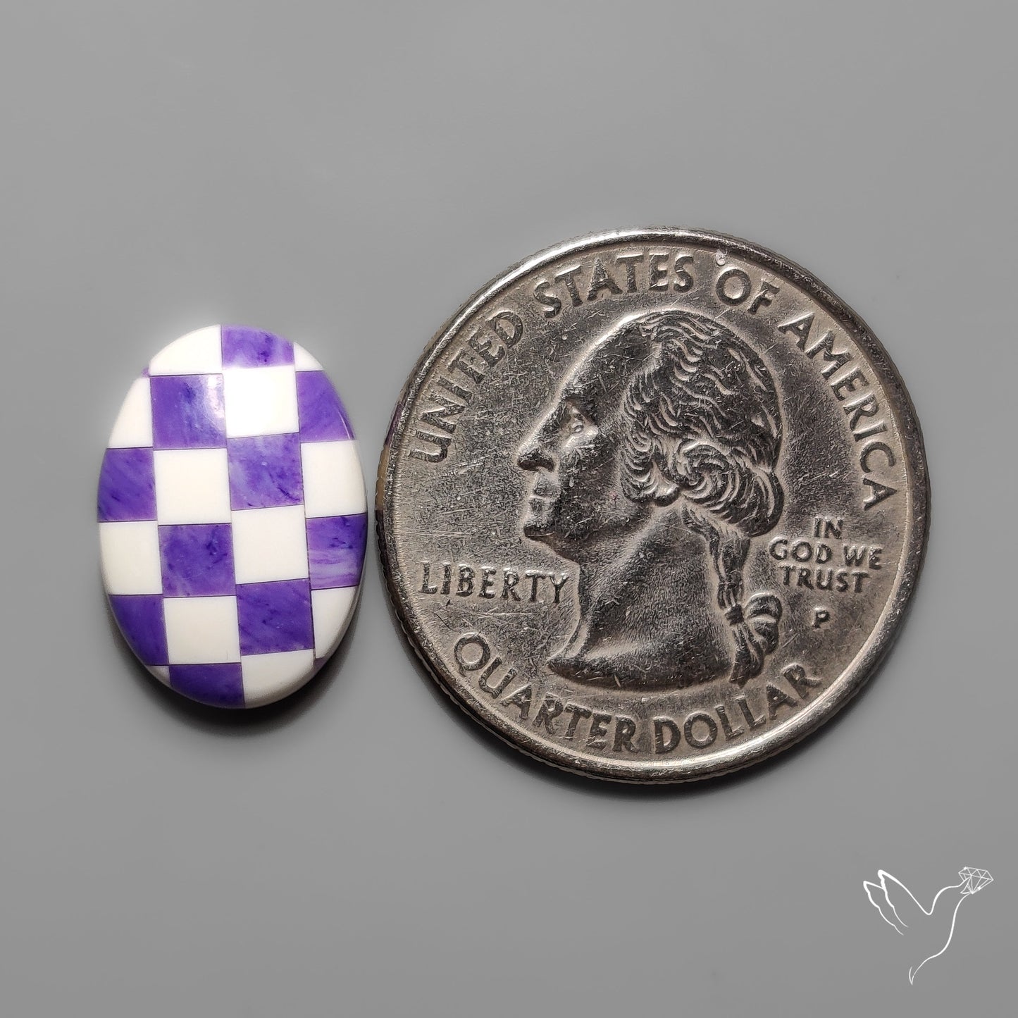 Charoite and Onyx Mosaic Cabochon