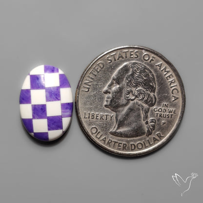 Charoite and Onyx Mosaic Cabochon