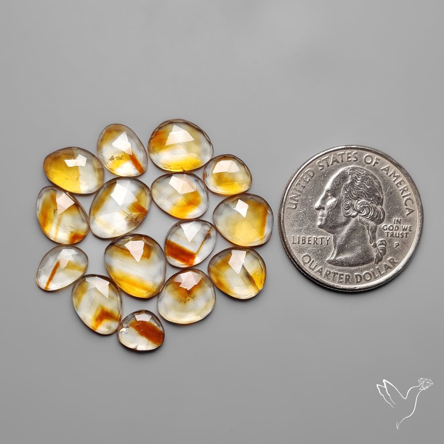 Trapiche Citrine Cabochon Rose Cuts Lot