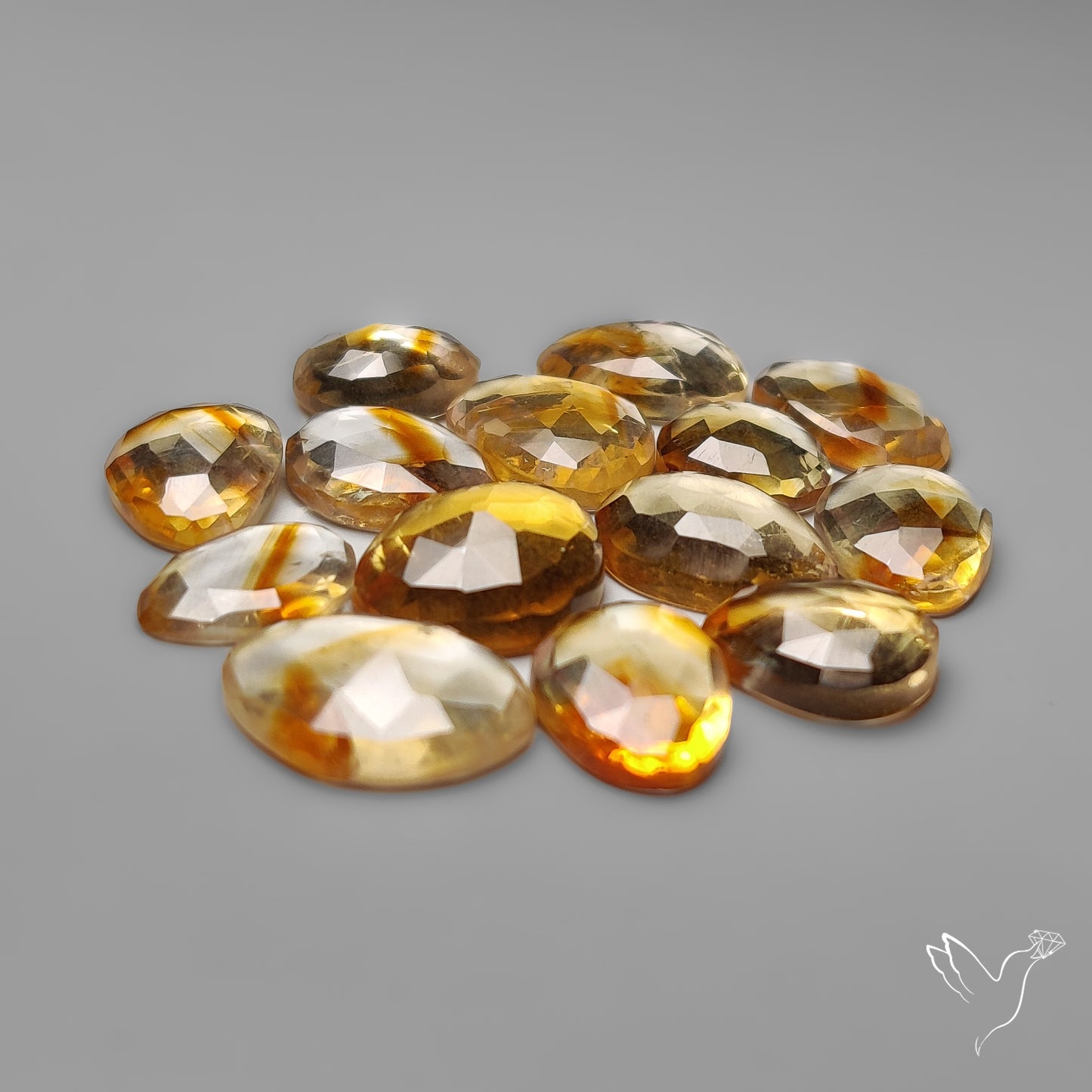 Trapiche Citrine Cabochon Rose Cuts Lot