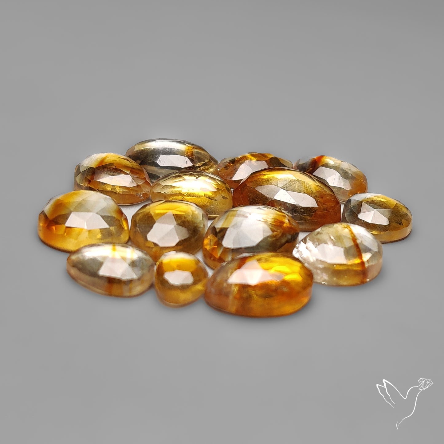 Trapiche Citrine Cabochon Rose Cuts Lot