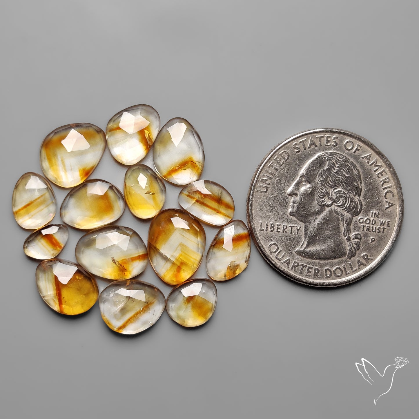 Trapiche Citrine Cabochon Rose Cuts Lot