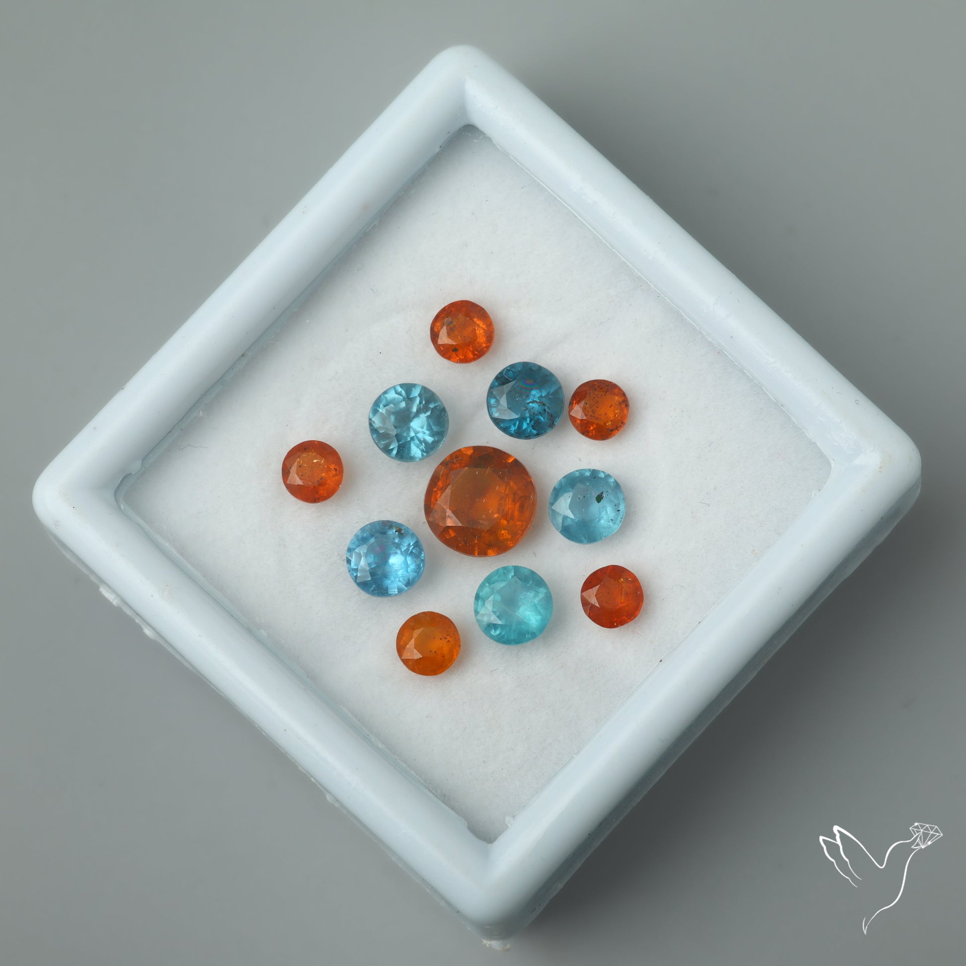 Natural Mix Kyanites- Teal & Orange Faceted Set
