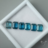 Large Teal Moss Kyanites Calibrated Set Octogon Cut Faceted